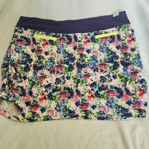 SwingDish Skort Floral Print XXL Women's Golf Tennis Activewear cinched side USA